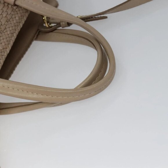 Salvatore Ferragamo Gancini Hand Bag Leather 2way Pink Gold Auth 137425 - Picture 9 of 16